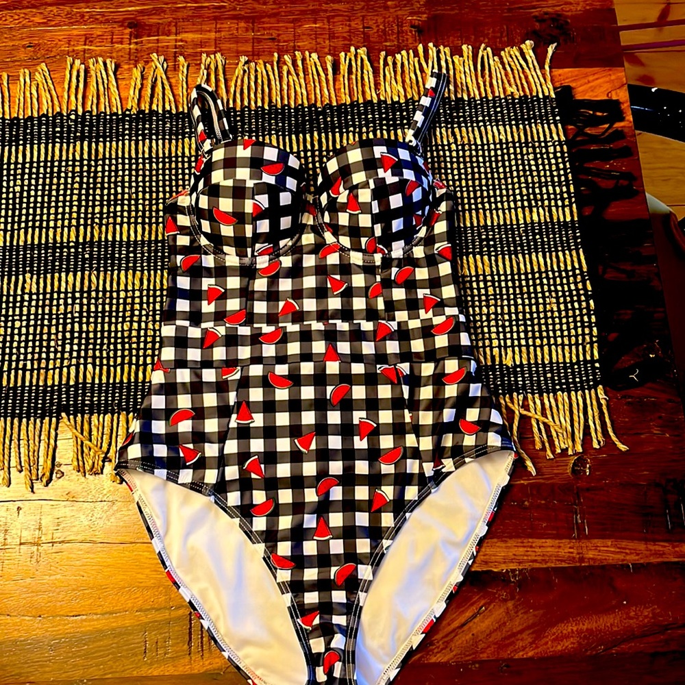 Gingham collectif swimsuit size 8 uk (small us)